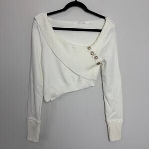 Silence + Noise Emery Asymmetric Sweater in Ivory, Women's at Urban Outfitters-S